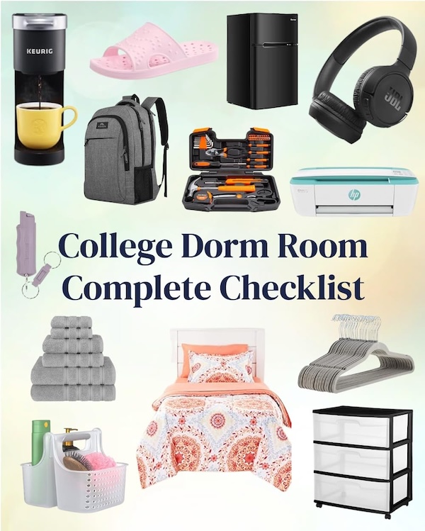 College Dorm Room Complete Checklist