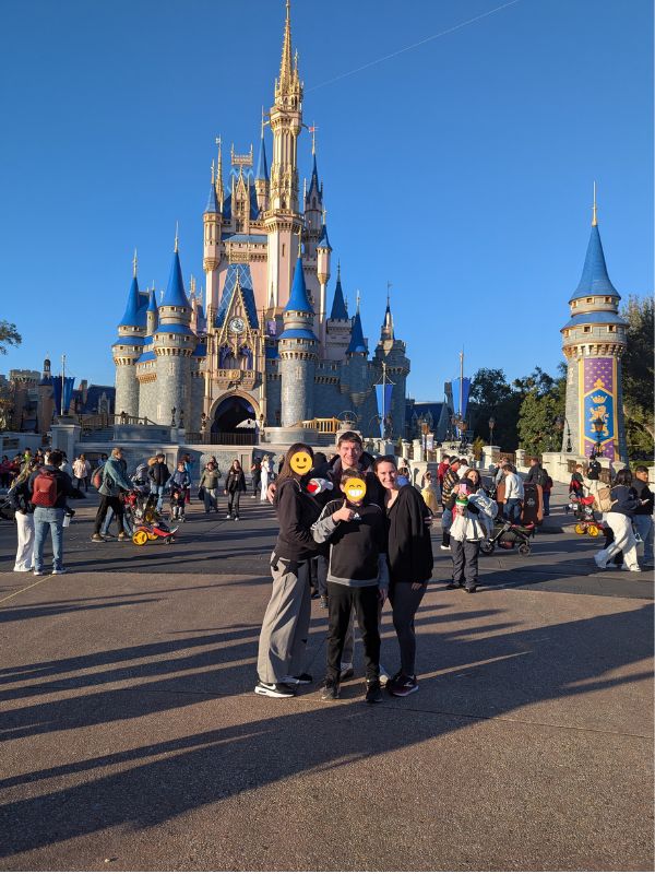 Disney with a newborn: Disney castle