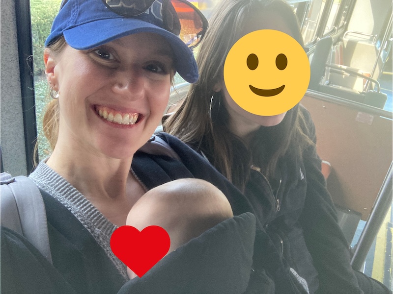 Disney with a newborn: newborn on Disney transportation buses